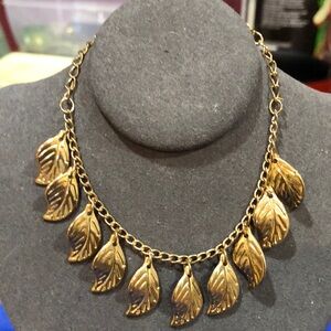 Vintage Gold leaf Ankle bracelet /Bracelet 9 1/2 with Extender